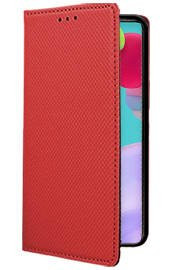 Кожен калъф тефтер и стойка Magnetic FLEXI Book Style за Samsung Galaxy A52 4G A525F / Samsung Galaxy A52 5G A526B / Samsung Galaxy A52s 5G A528B червен 